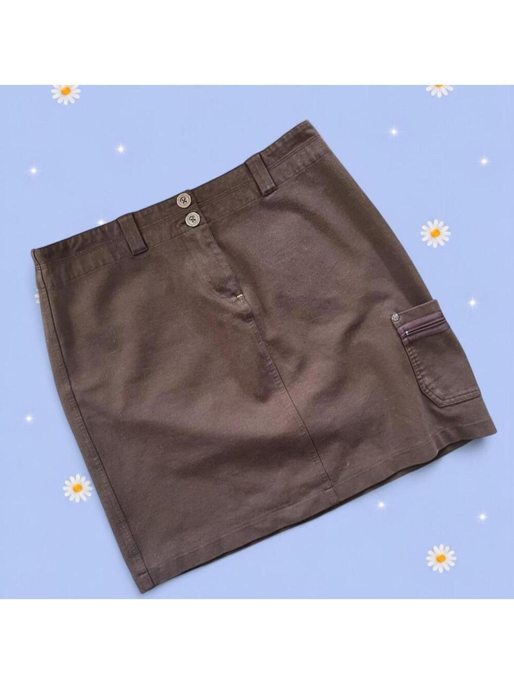 Vintage Y2K utility mini skirt coastal indie sleaze cargo mini skirt size XL 🤎